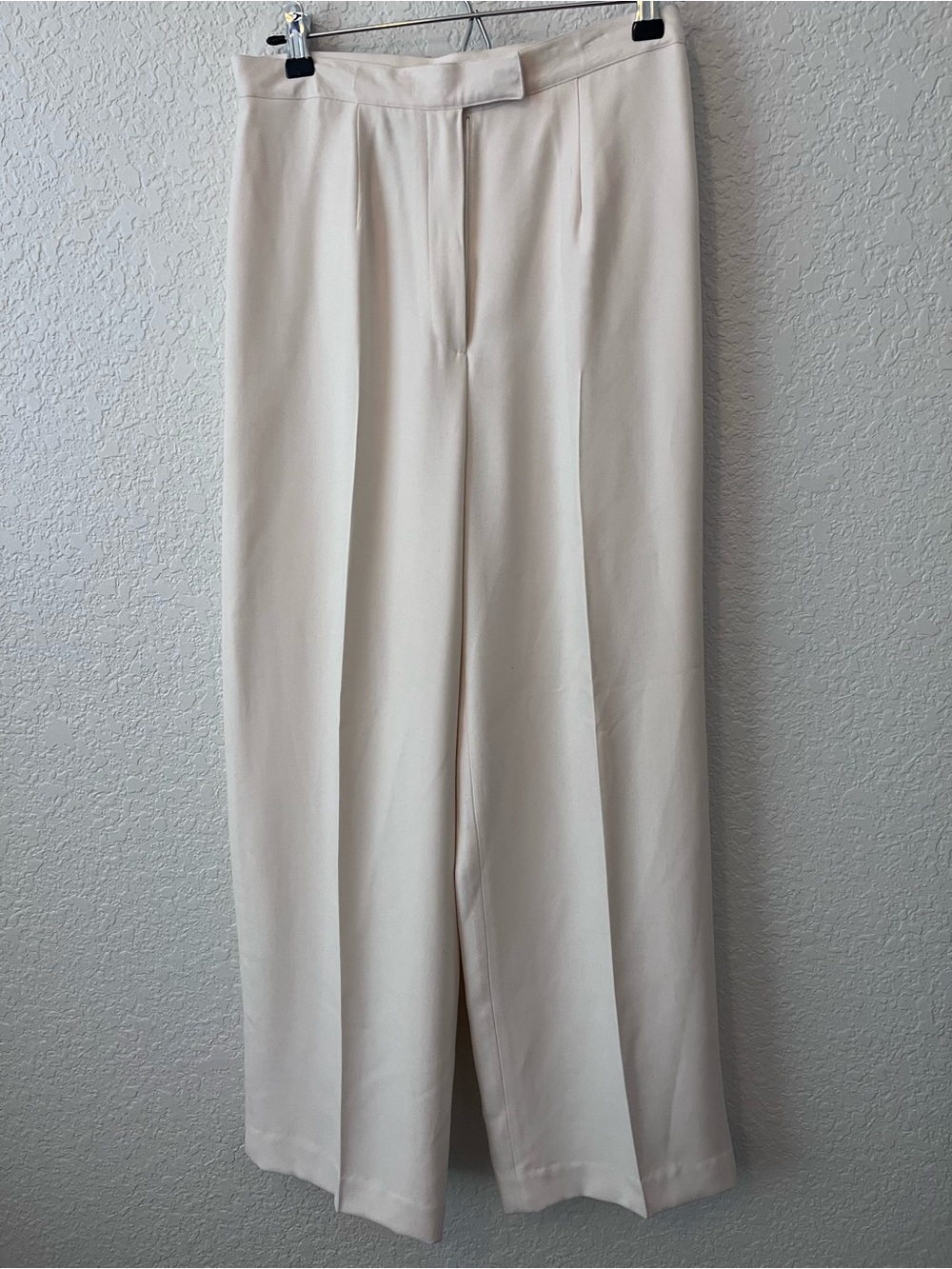 Ralph Lauren Wide-Leg Cream Dress Trousers